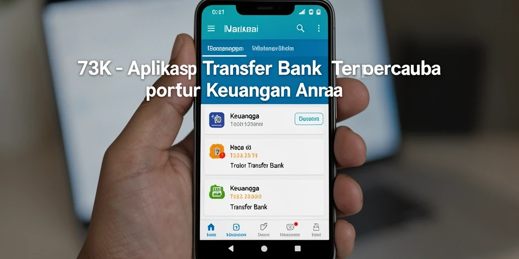 Tampilan antarmuka aplikasi Transfer Bank 73K yang mudah digunakan.