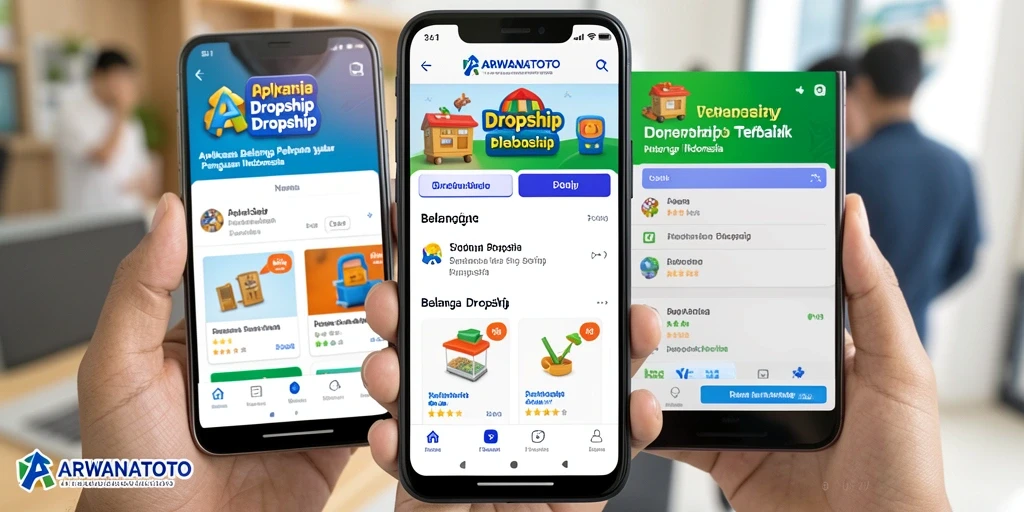 Tampilan antarmuka aplikasi ARWANATOTO dengan kemudahan fungsi Dropship.