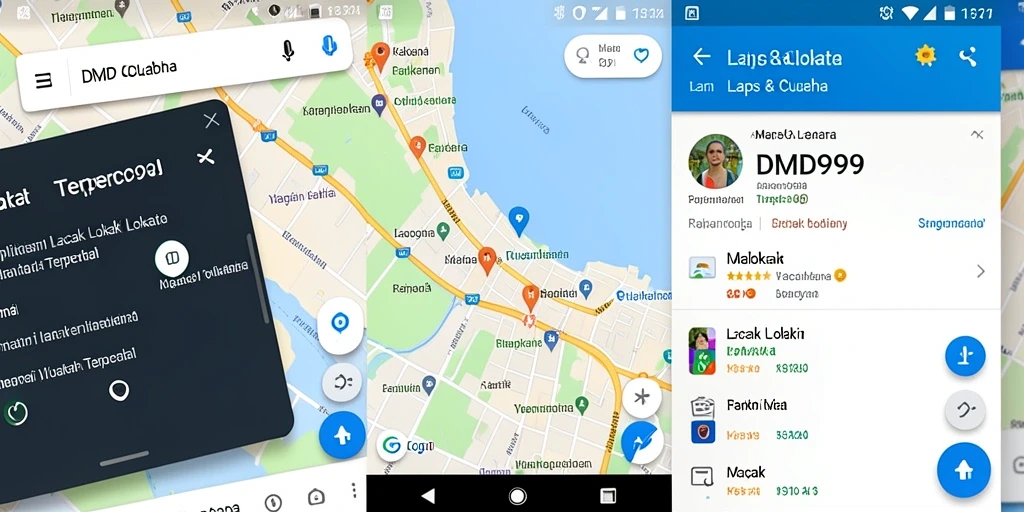 Antarmuka aplikasi DMD999 menampilkan peta dan lokasi real-time.