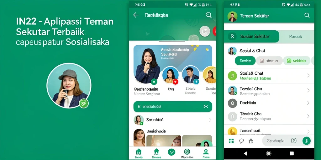 Antarmuka aplikasi IN22 yang menarik dan fungsional.