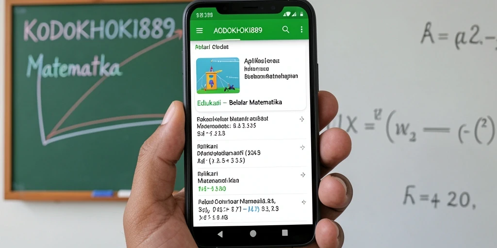 Tampilan antarmuka aplikasi KODOKHOKI889 untuk belajar matematika.